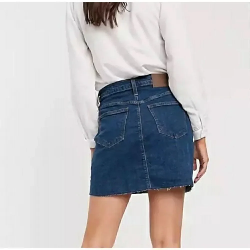 J. CREW MERCANTILE RAW HEM DENIM SKIRT SIZE 6 NWOT